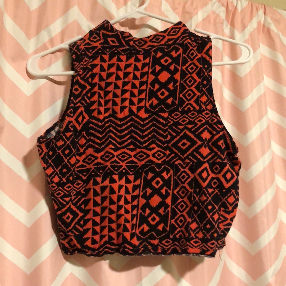 Pink and Black patterned halter top